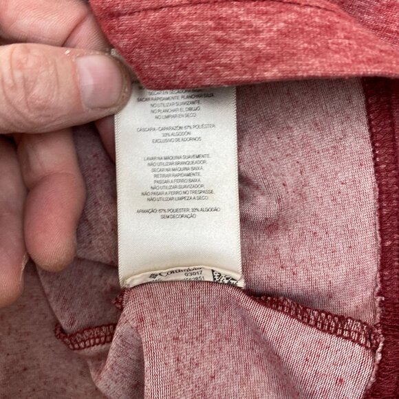 Columbia Men's Henley Shirt Medium Red Long-Sleeve Omni-Wick Polyester/Cotton - Picture 6 of 10